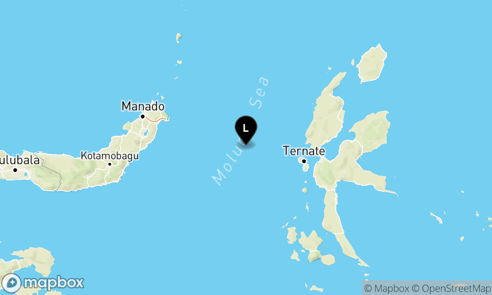 Peta Gempa 102 km BaratLaut TERNATE-MALUT