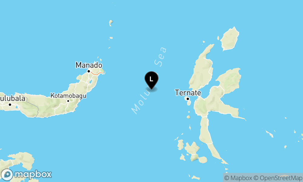 Peta Gempa 104 km BaratLaut TERNATE-MALUT