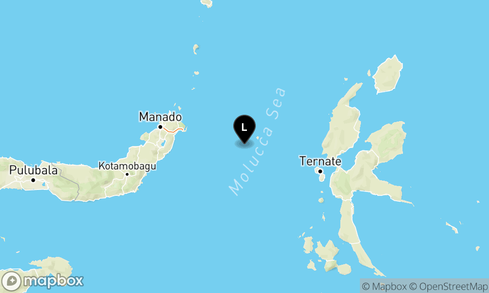 Peta Gempa 121 km Tenggara BITUNG-SULUT
