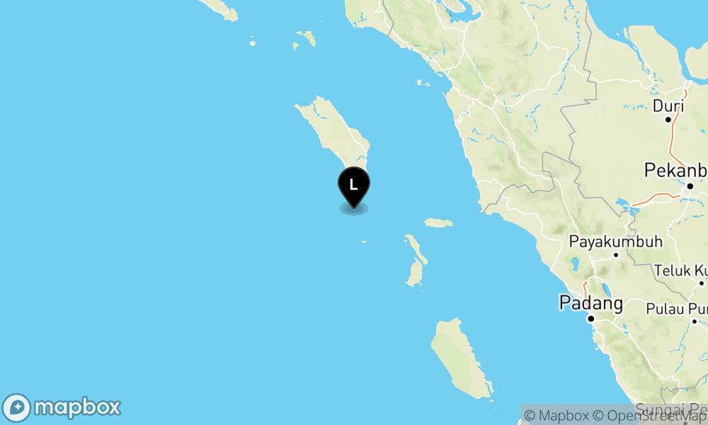 Peta Gempa Pusat gempa berada di laut 38 km Selatan Nias Selatan