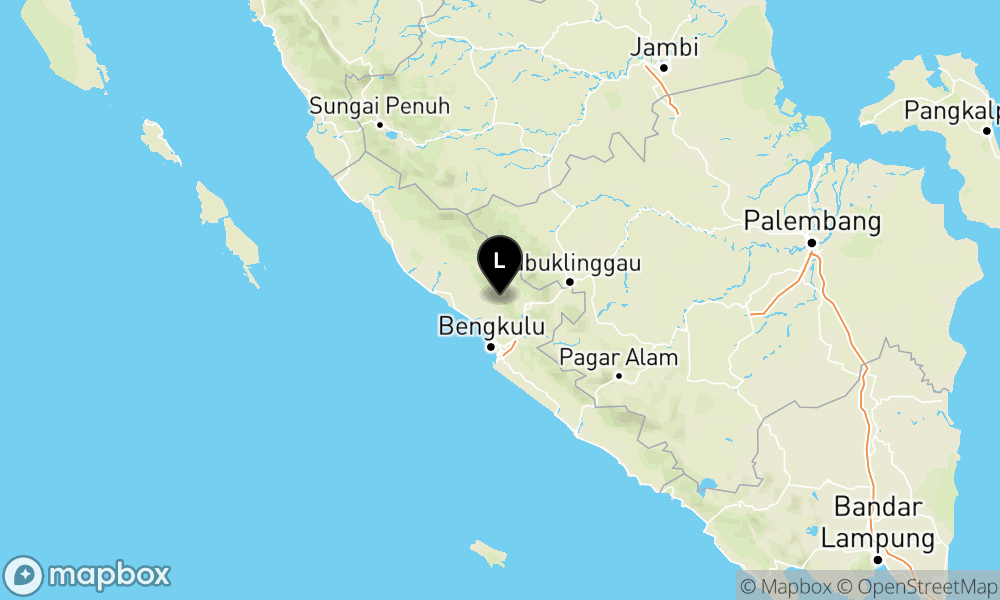 Peta Gempa 14 km TimurLaut BENGKULUUTARA