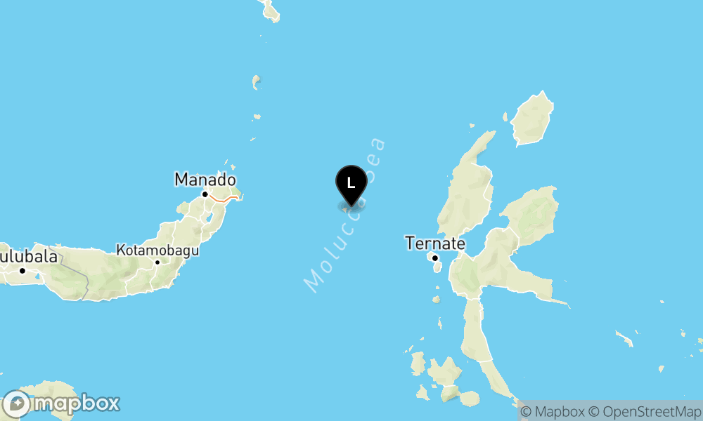Peta Gempa Pusat gempa berada di laut 115 km Barat Jailolo