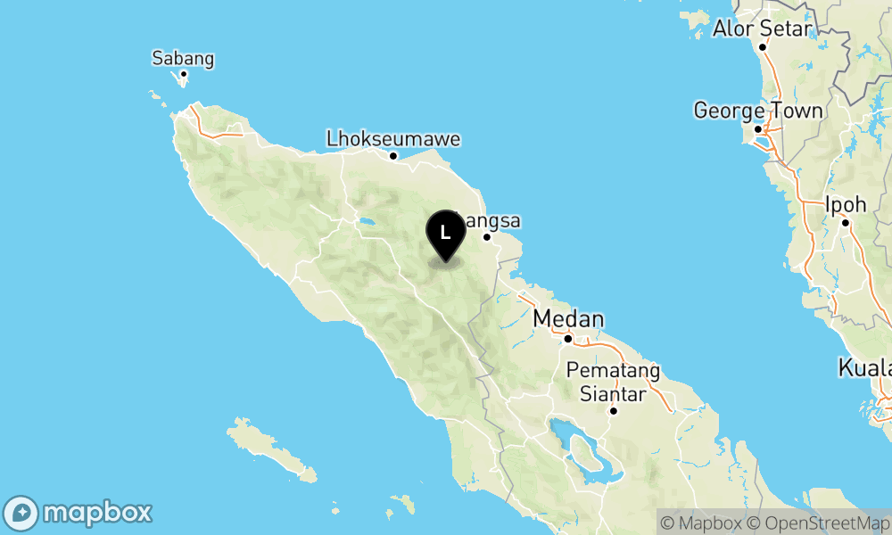 Peta episentrum gempa M4.0 — Pusat gempa berada di darat 39 km Timur Laut Kab. Gayo Lues