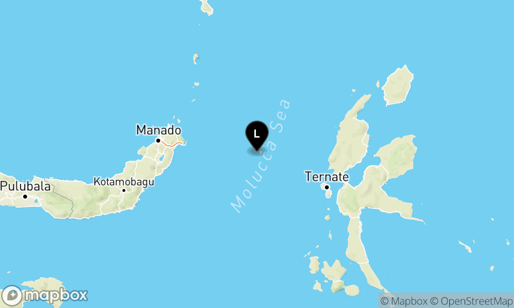 Peta Gempa Pusat gempa berada di laut 129 km barat Jailolo