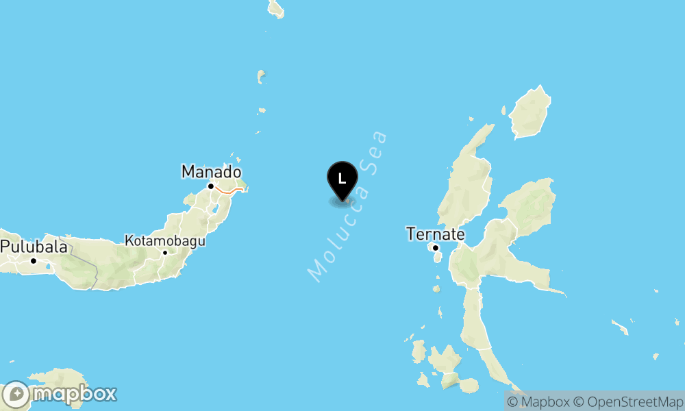 Peta Gempa Pusat gempa berada di laut 128 km barat laut Ternate