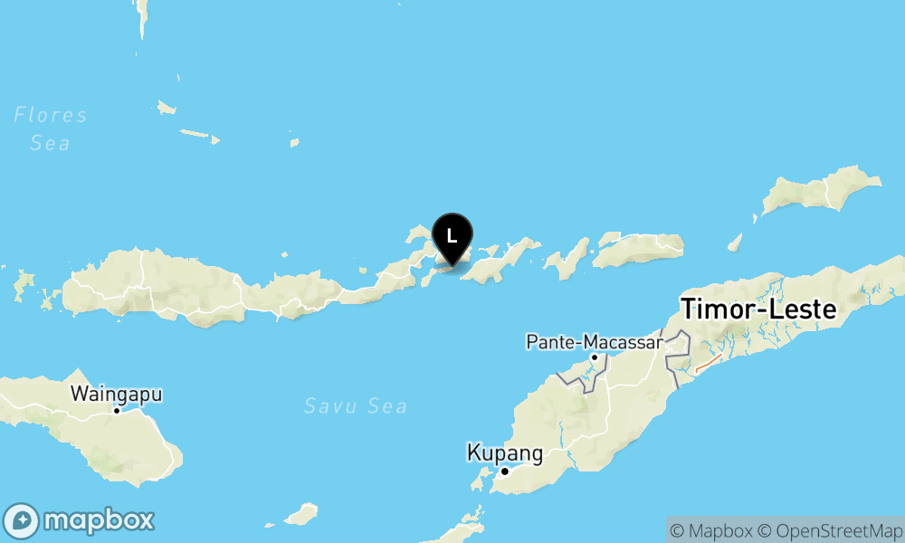 Peta episentrum gempa M3.1 — Pusat gempa berada di laut 27 km tenggara Larantuka
