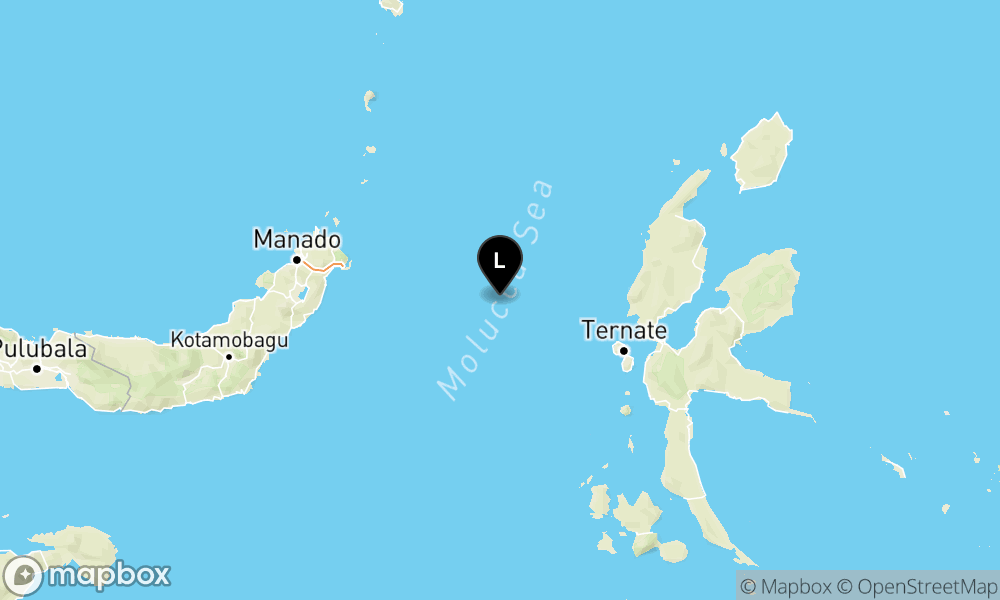 Peta Gempa Pusat gempa berada di laut 114 km barat laut Ternate