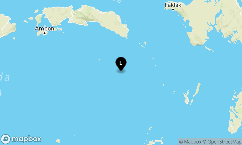 Peta Gempa 205 km Tenggara SERAMBAGIANTIMUR-MALUKU