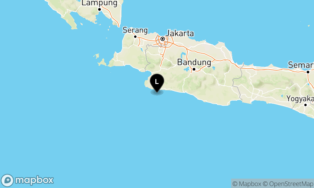 Peta Gempa Pusat gempa berada di laut 63 km Selatan Kab Sukabumi