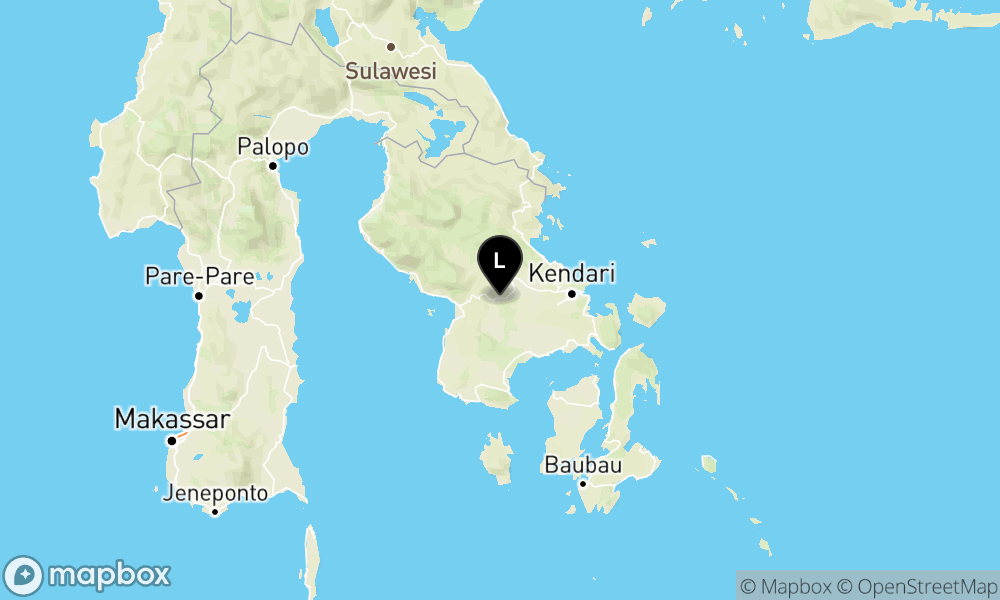 Peta episentrum gempa M2.9 — Pusat gempa berada di darat 11 km tenggara Kolaka Timur