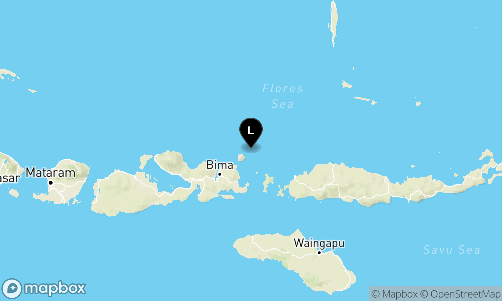 Peta Gempa Pusat gempa berada di laut 65 km Timur Laut Kota Bima