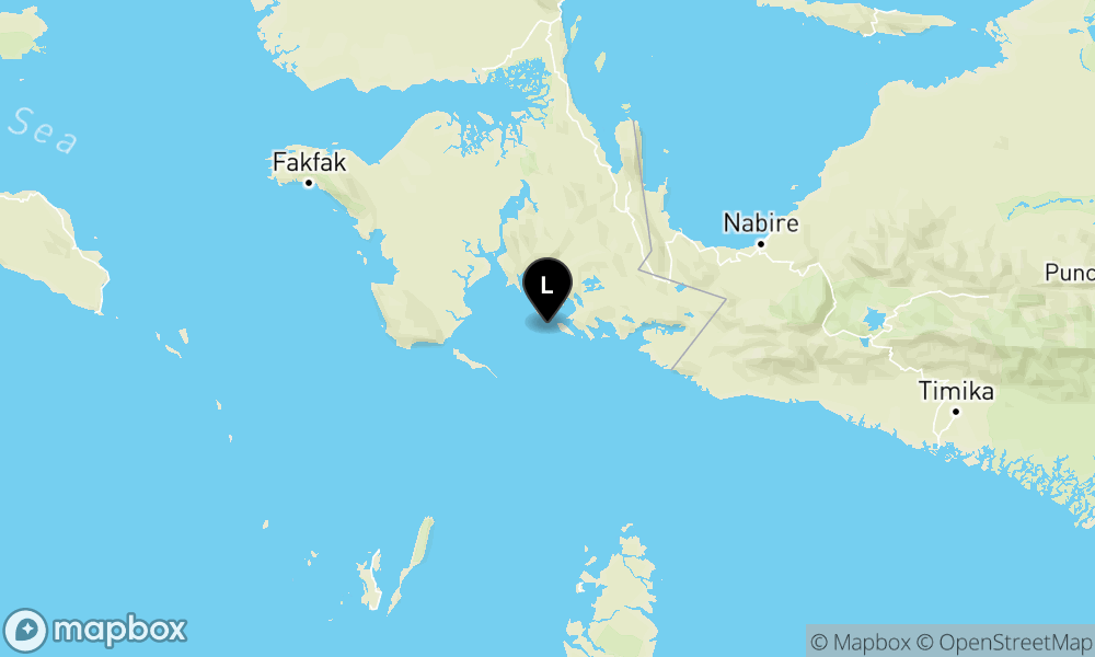 Peta Gempa 45 km Tenggara KAIMANA-PAPUABRT