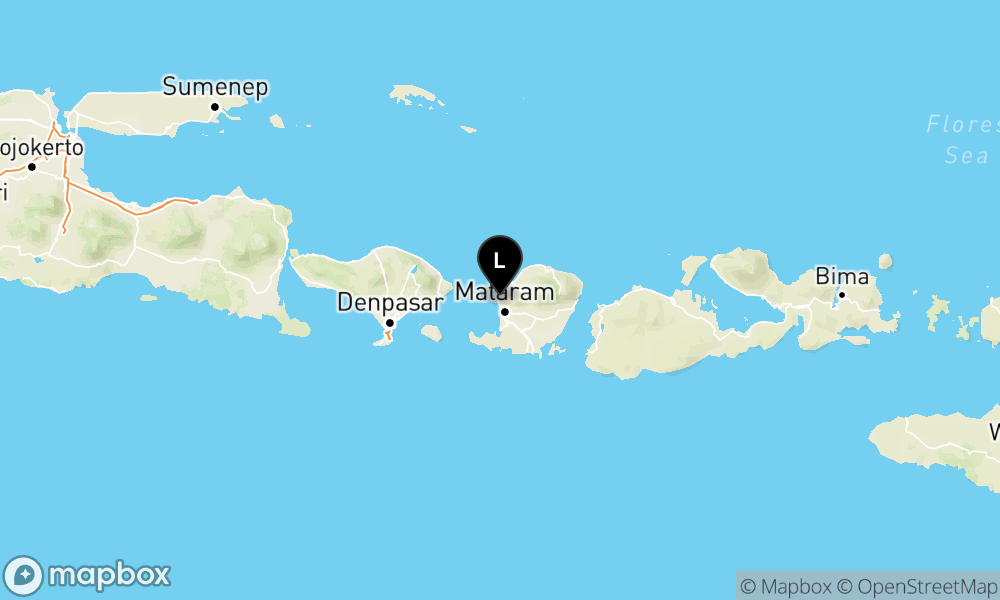 Peta episentrum gempa M3.1 — Pusat gempa berada di darat 18 km Barat Daya Lombok Utara