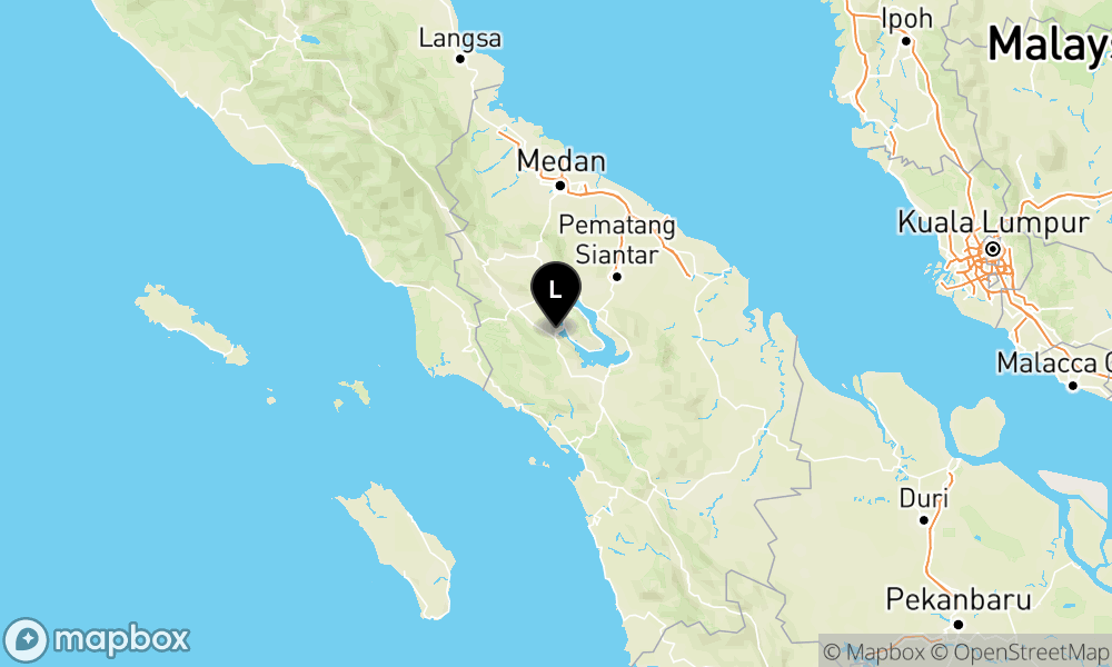 Peta episentrum gempa M3.2 — Pusat gempa berada di darat 10 km Barat Daya Samosir