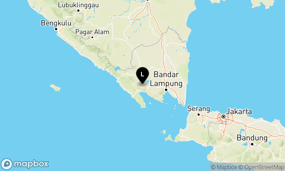 Peta episentrum gempa M3.0 — Pusat gempa berada di darat 18 Km barat laut Tanggamus