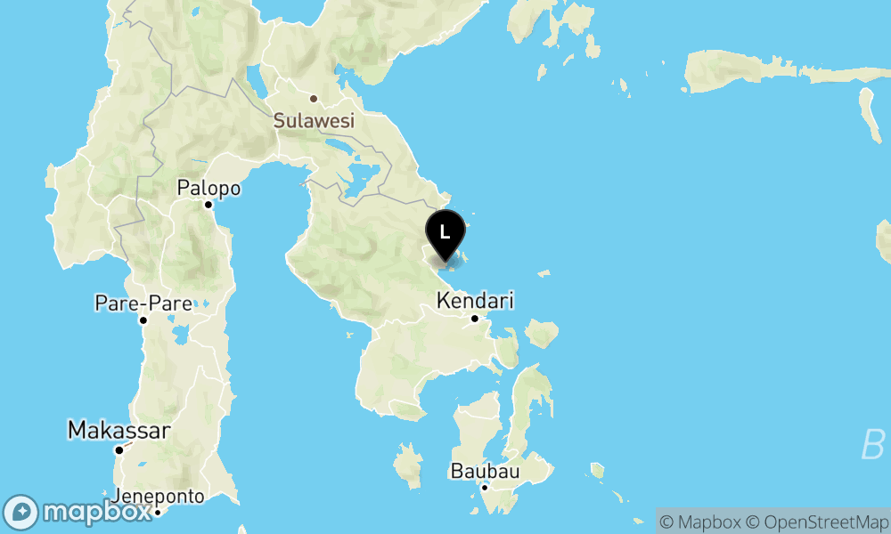 Peta episentrum gempa M3.3 — Pusat gempa berada di darat 17 km timur Konawe Utara