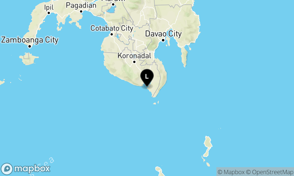 Peta episentrum gempa M5.9 — 241 km BaratLaut PULAUKARATUNG-SULUT
