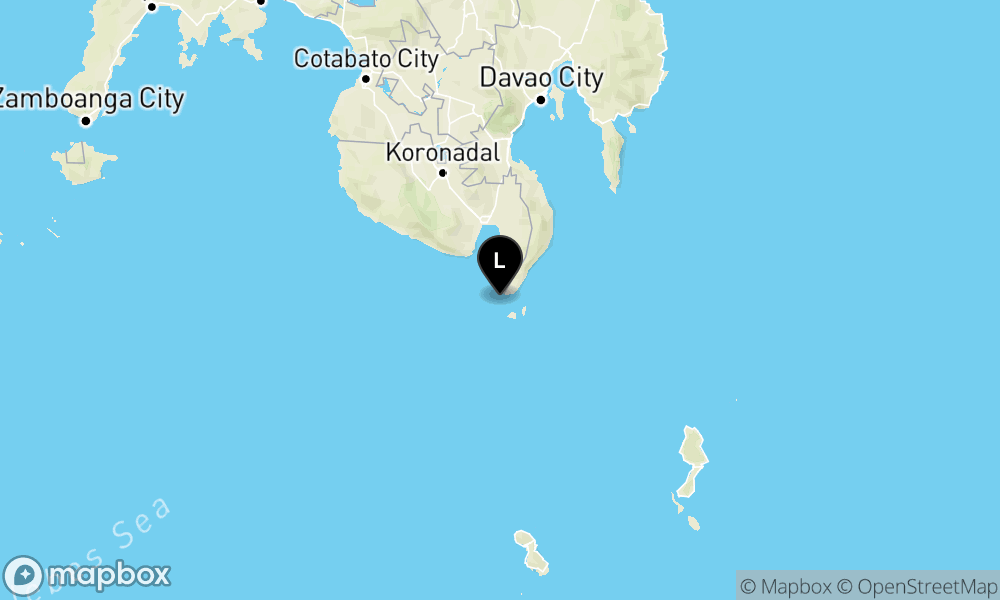 Peta Gempa 213 km BaratLaut TAHUNA-KEP.SANGIHE-SULUT