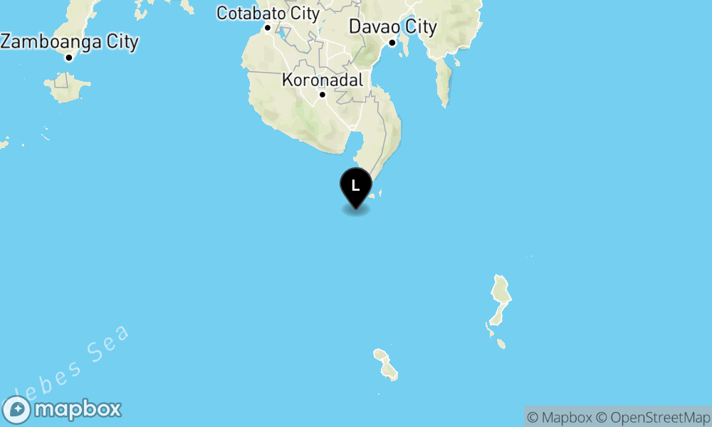 Peta Gempa 180 km BaratLaut TAHUNA-KEP.SANGIHE-SULUT