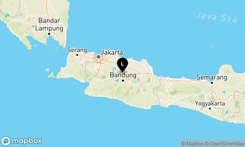 Peta episentrum gempa M2.3 — Pusat gempa berada di darat 18 km timur laut Kabupaten Bandung