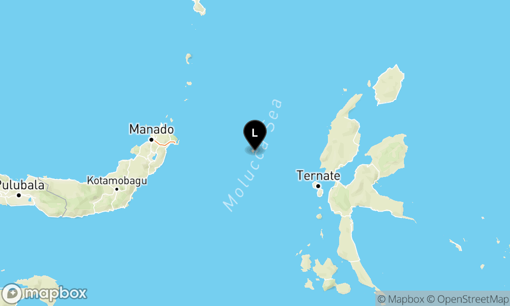 Peta episentrum gempa M3.7 — Pusat gempa berada di darat 120 km Barat Jailolo