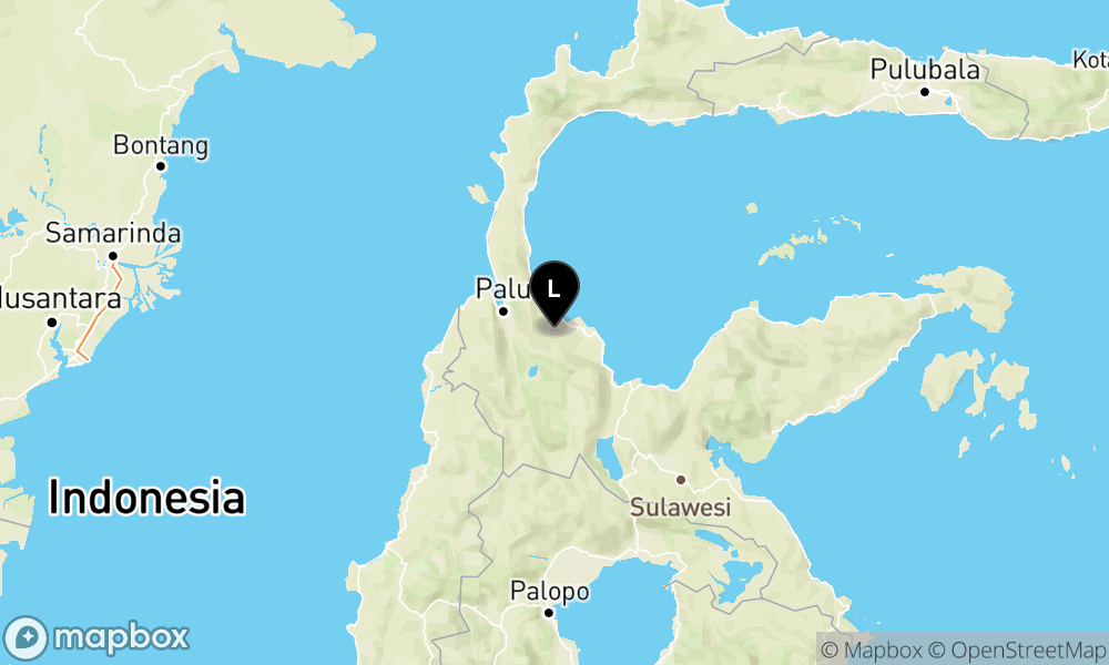Peta episentrum gempa M6.7 — 42 km Tenggara PALU-SULTENG