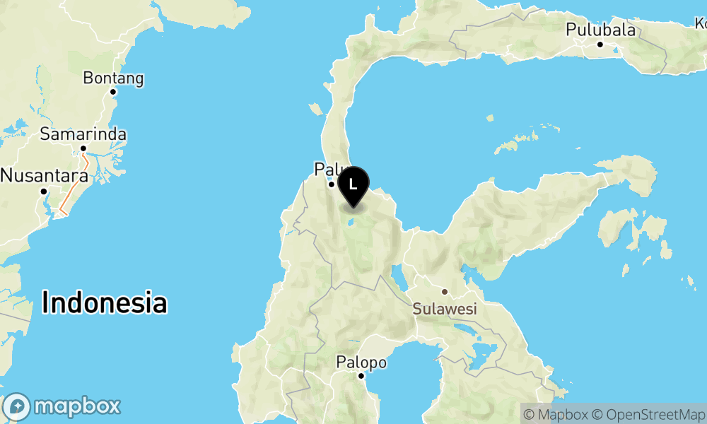 Peta episentrum gempa M4.1 — Pusat gempa berada di darat 33 km timur laut Sigi