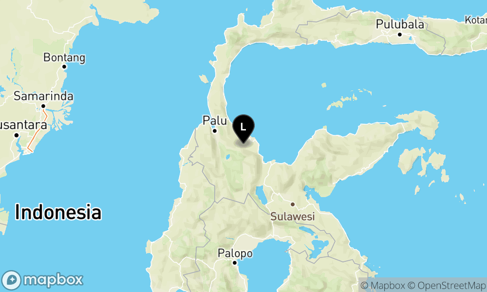 Peta Gempa Pusat gempa berada di darat 54 km barat laut Poso