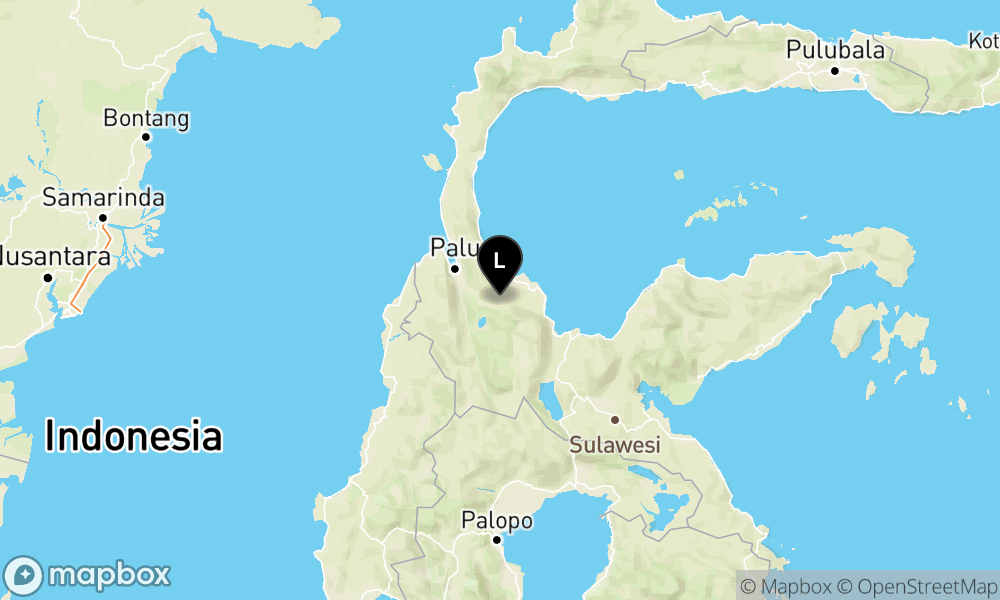 Peta episentrum gempa M4.7 — Pusat gempa berada di darat 46 Km timur laut Sigi