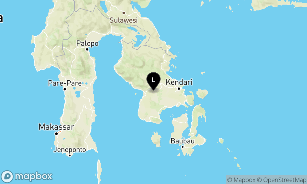 Peta episentrum gempa M2.6 — Pusat gempa berada di darat 9 km Selatan Kolaka Timur