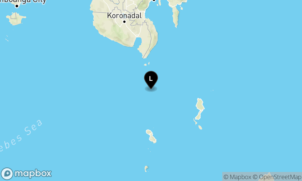 Peta episentrum gempa M3.4 — Pusat gempa berada di laut 126 km utara Tahuna-Kep. Sangihe