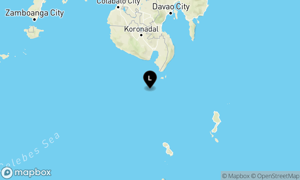 Peta episentrum gempa M4.0 — Pusat gempa berada di laut 171 km Utara Tahuna Kep. Sangihe