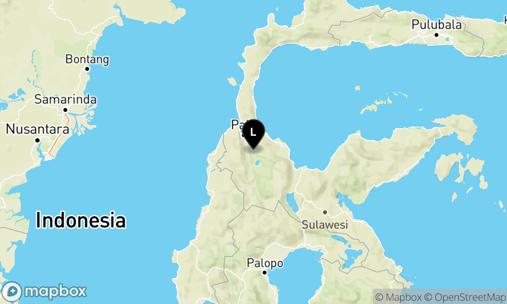 Peta episentrum gempa M4.6 — Pusat gempa berada di darat 31 km Timur Laut Sigi