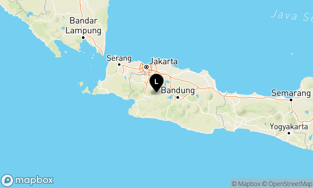 Peta episentrum gempa M3.2 — Pusat gempa berada di darat 7 km barat Kab. Cianjur