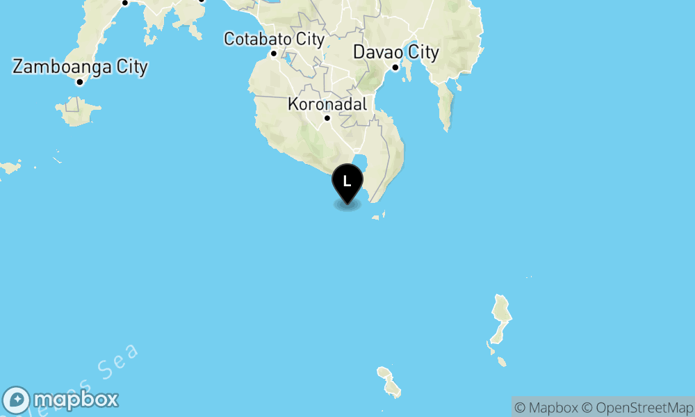 Peta Gempa 215 km BaratLaut TAHUNA-KEP.SANGIHE-SULUT
