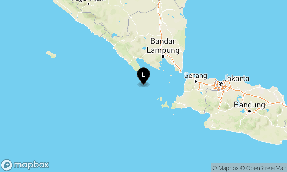 Peta Gempa Pusat gempa berada di laut 82 km selatan Tanggamus