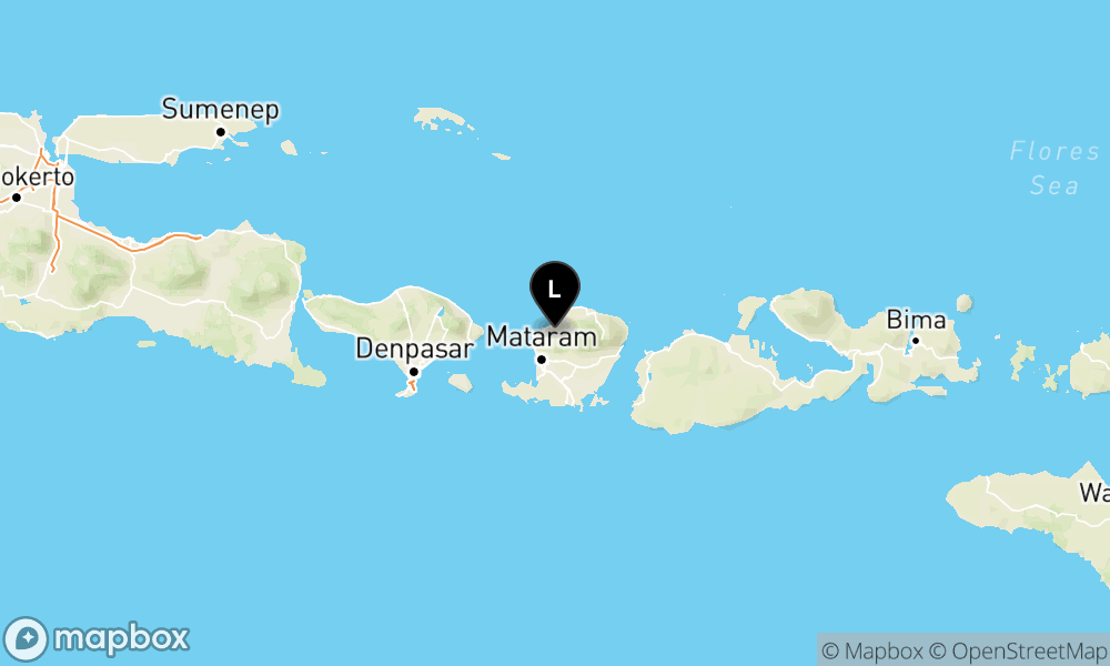 Peta episentrum gempa M3.3 — Pusat gempa berada di darat 7 km tenggara Lombok Utara