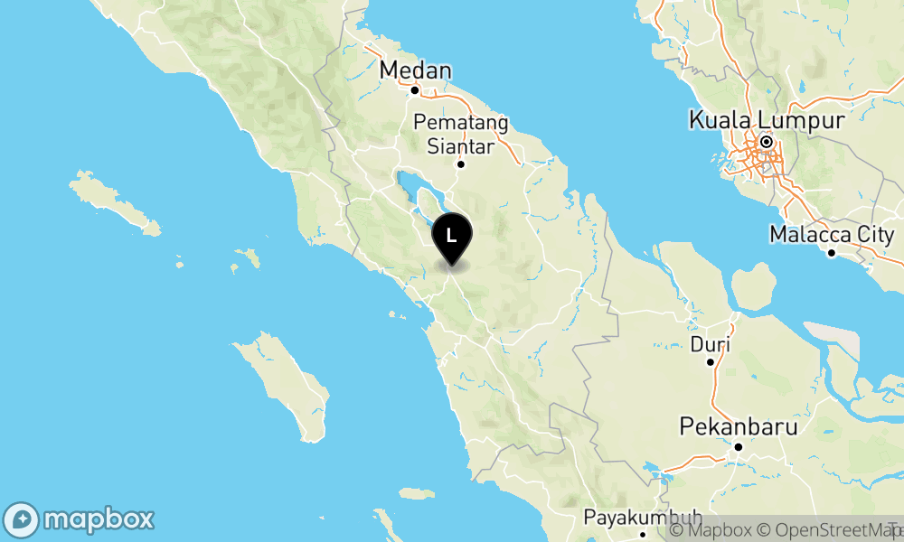 Peta episentrum gempa M2.6 — Pusat gempa berada di darat 4 km Timur laut Tapanuli Utara