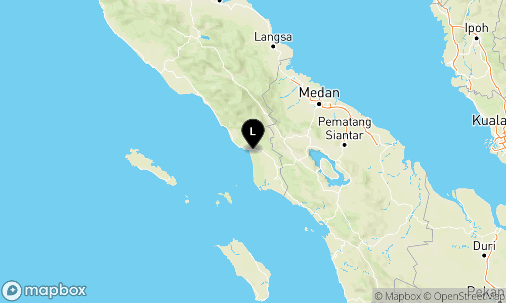 Peta Gempa Pusat gempa berada di darat 47 Km barat laut Kota Subulussalam