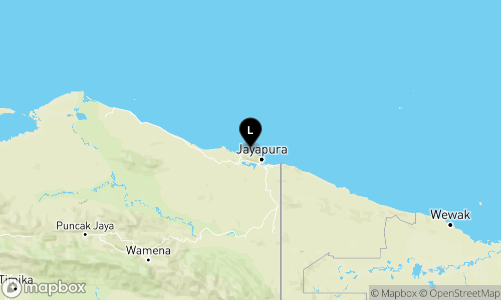 Peta episentrum gempa M4.4 — Pusat gempa berada di laut 25 km TimurLaut Jayapura