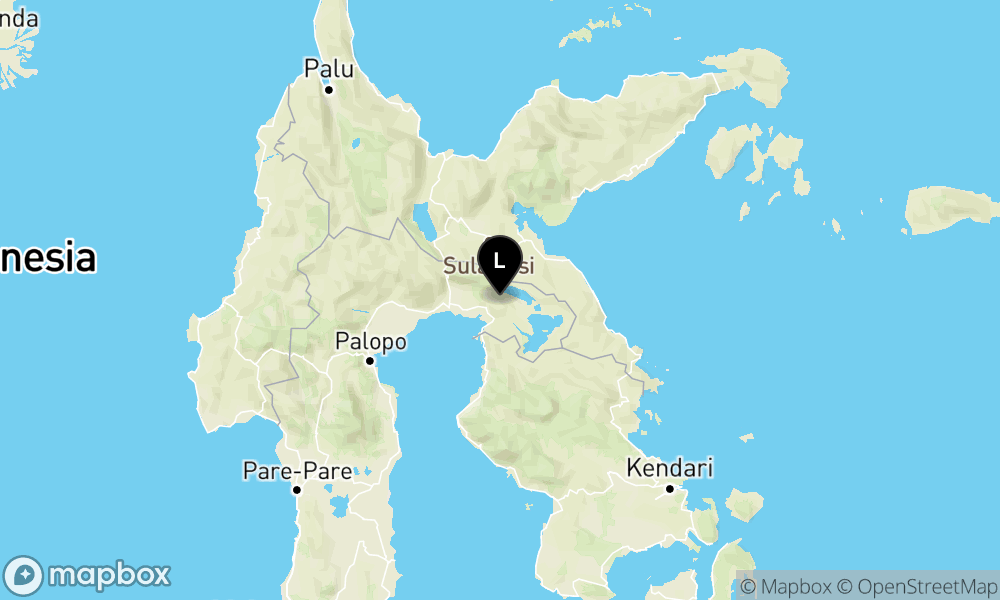Peta episentrum gempa M3.7 — Pusat gempa berada di darat 13 km timur laut Luwu Timur