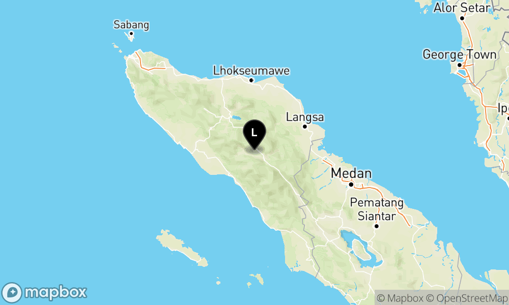 Peta episentrum gempa M3.4 — Pusat gempa berada di darat 19 km barat laut Kab. Gayo Lues