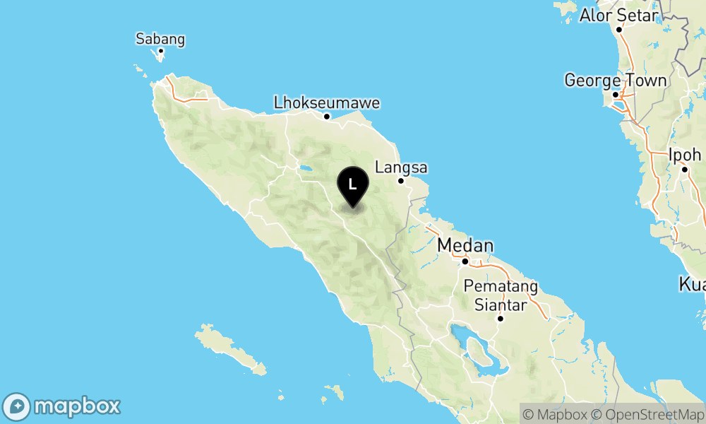 Peta episentrum gempa M4.0 — Pusat gempa berada di darat 18 km timur laut Kab. Gayo Lues