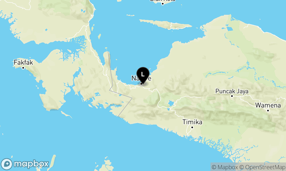Peta episentrum gempa M3.3 — Pusat gempa berada di darat 7 km tenggara Nabire