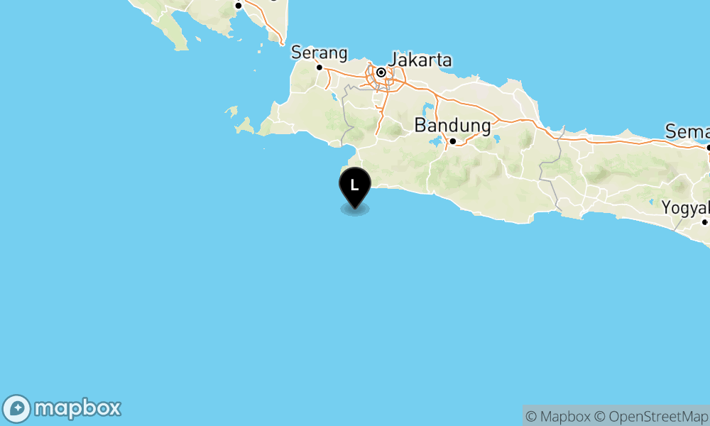 Peta episentrum gempa M5.0 — 79 km BaratDaya KAB-SUKABUMI-JABAR