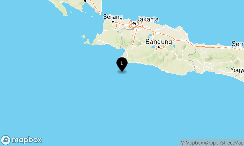 Peta Gempa Pusat gempa berada di laut 79 km barat daya Sukabumi