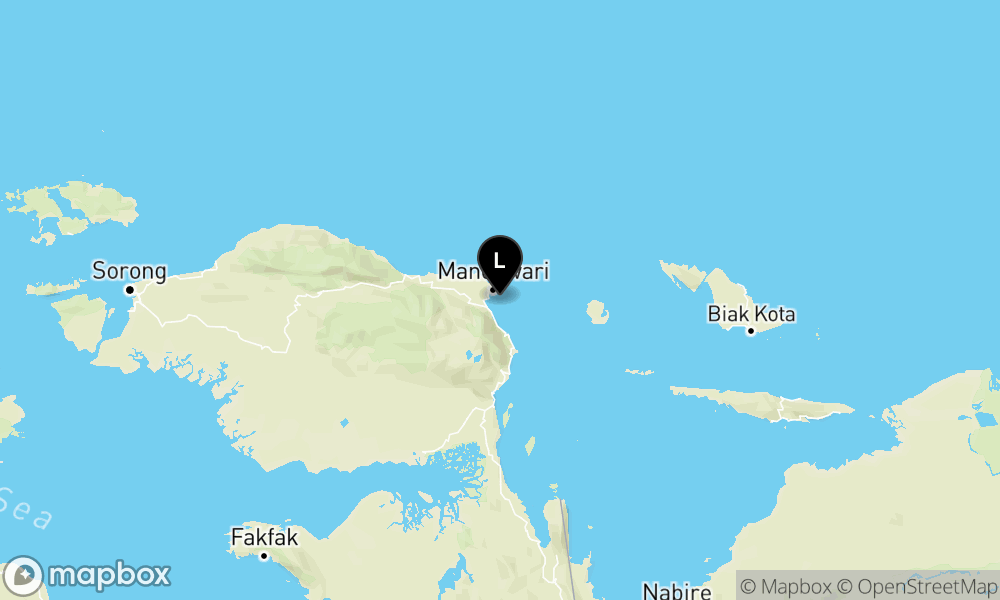 Peta episentrum gempa M3.8 — Pusat gempa berada di laut 11 km Tenggara Manokwari