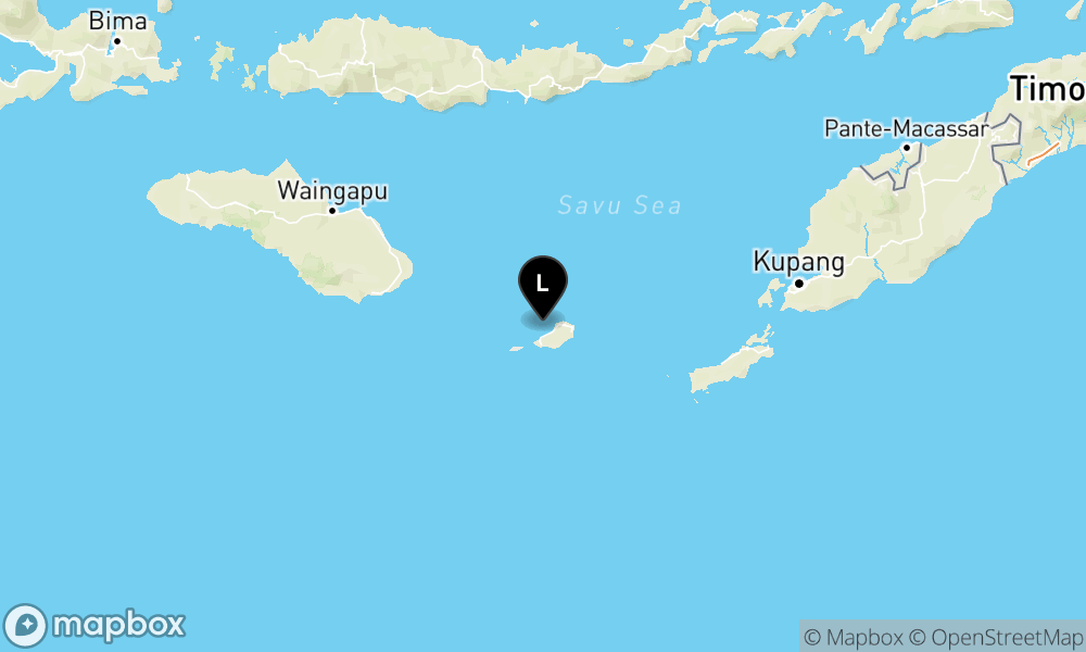 Peta episentrum gempa M3.5 — Pusat gempa berada di laut 10 km Barat laut Sabu Raijua