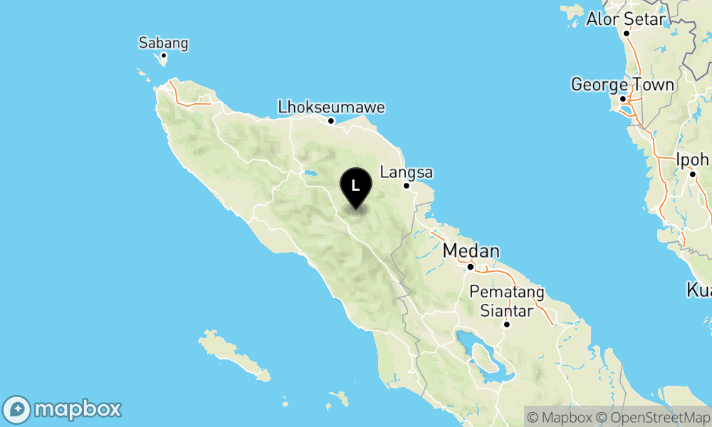 Peta episentrum gempa M3.9 — Pusat gempa berada di darat 22 km timur laut Kab. Gayo Lues