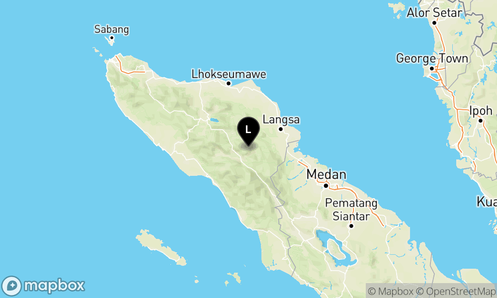 Peta episentrum gempa M3.0 — Pusat gempa berada di darat 22 km timur laut Kab. Gayo Lues